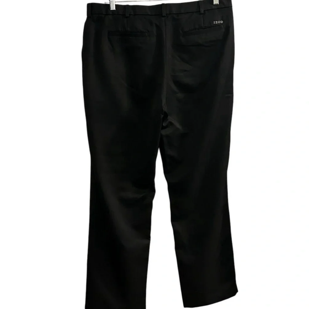 Izod Men's Black Dress Pants Size 38x32 Classic Fit Golf Wear‎ - Picture 2 of 12